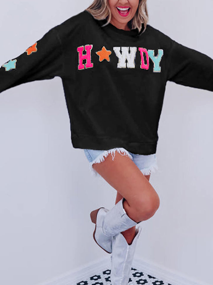 Modisches Sweatshirt mit Buchstaben-Stern-Print