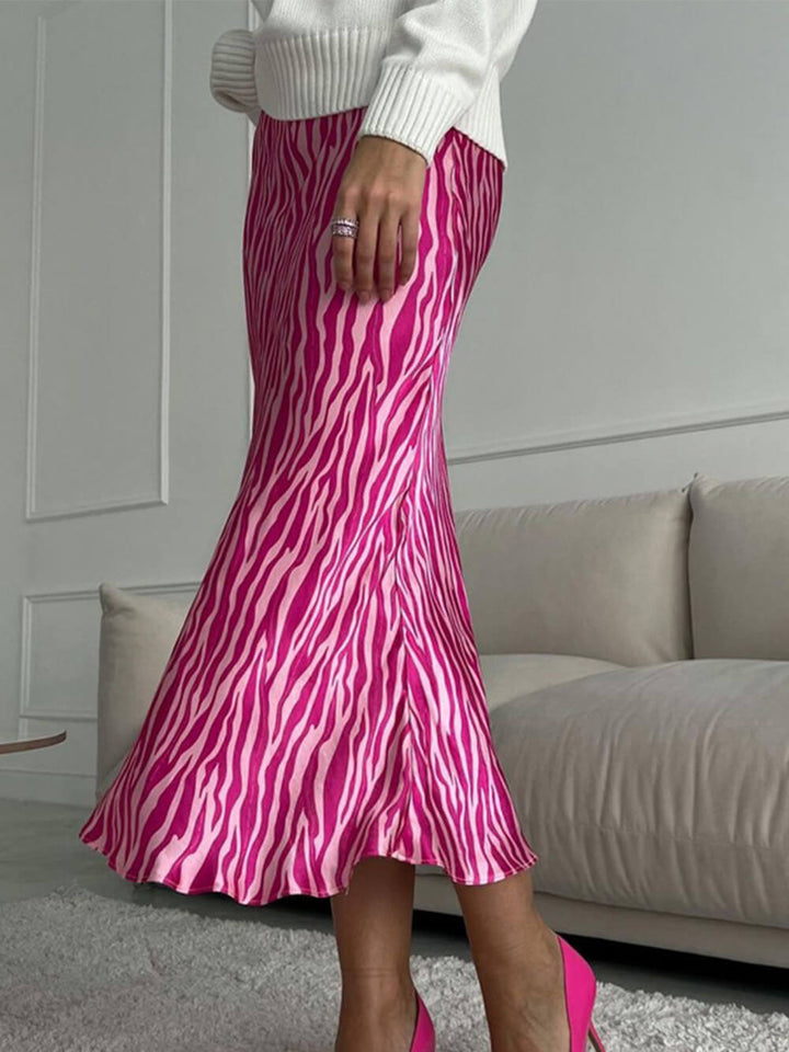 Falda de cola de pez de moda con estampado francés