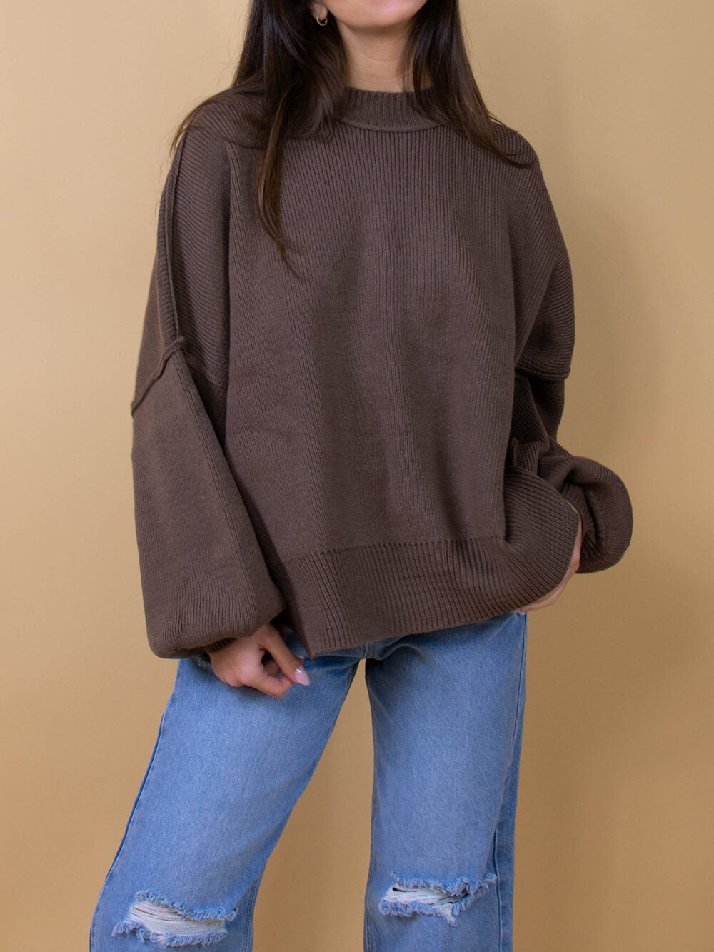 Martha genser i brun