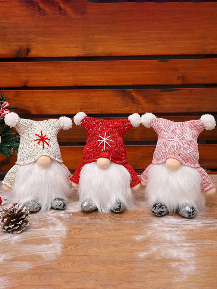 Boneca Rudolph bordada com floco de neve de pelúcia de Natal