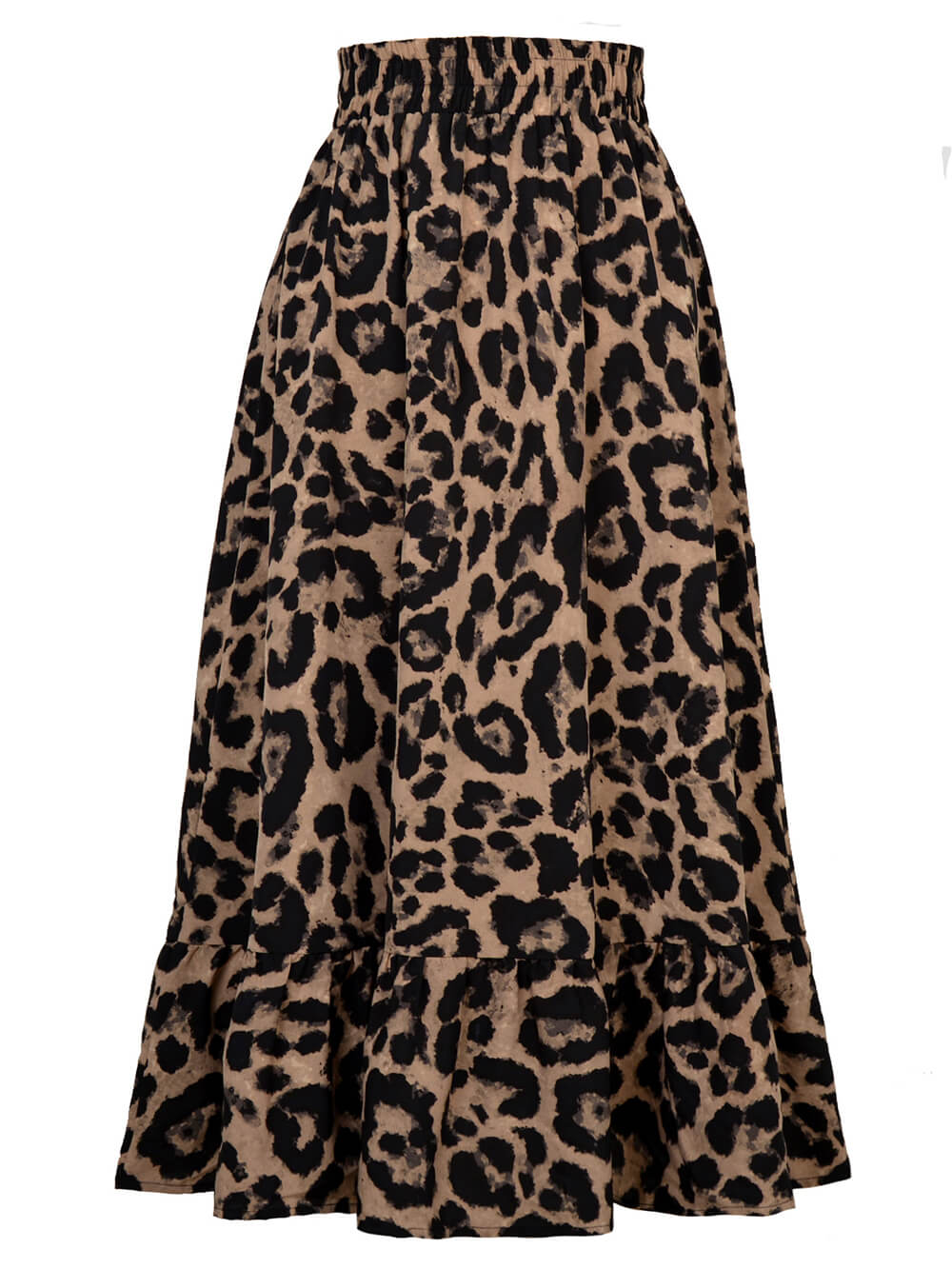 Sexet højtaljet nederdel med leopardprint