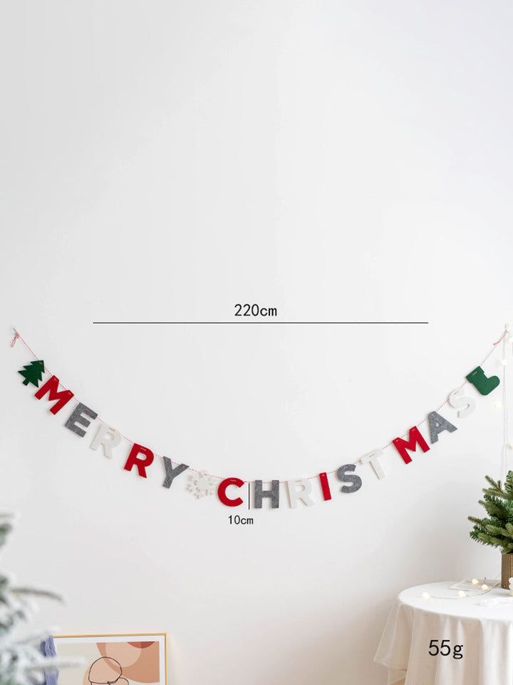 Τίτλος: Χριστουγεννιάτικο μάλλινο τσόχα γράμμα Κρεμαστό διάκοσμο πανό