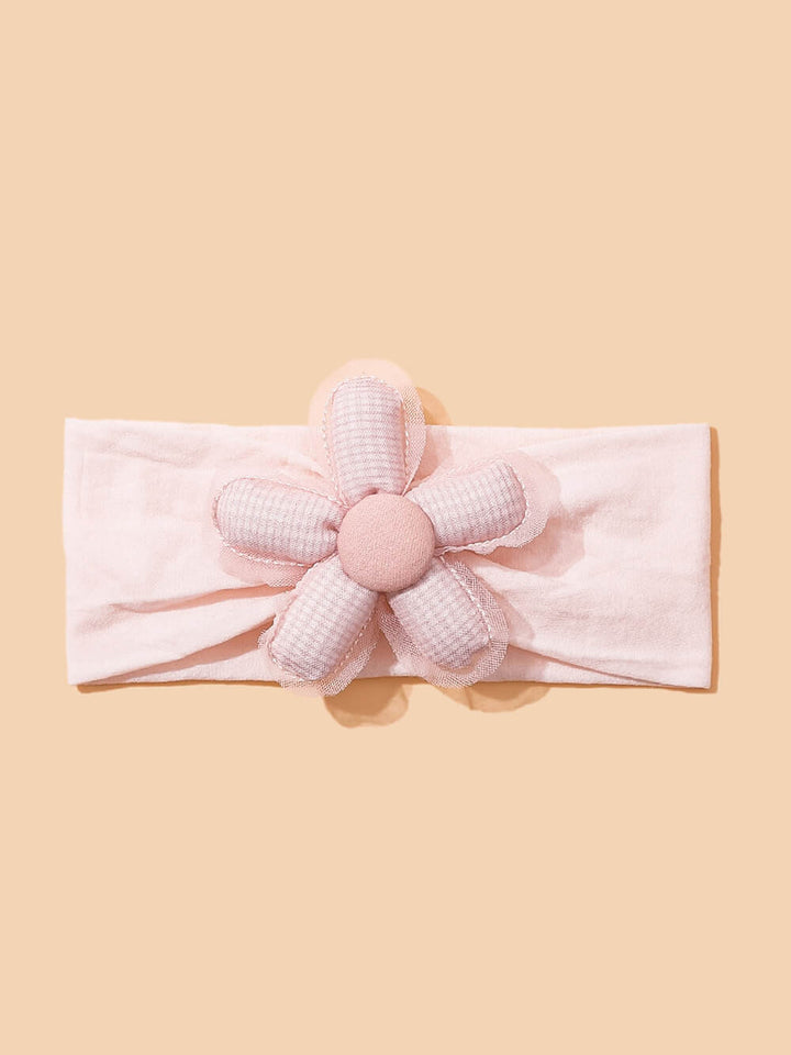 Tiaras com design remendado de flores cheias de algodão 3D para bebê