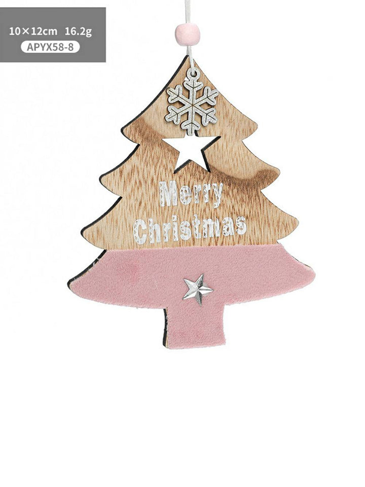 Pink træ rensdyr og femtakket stjerne hængende ornament