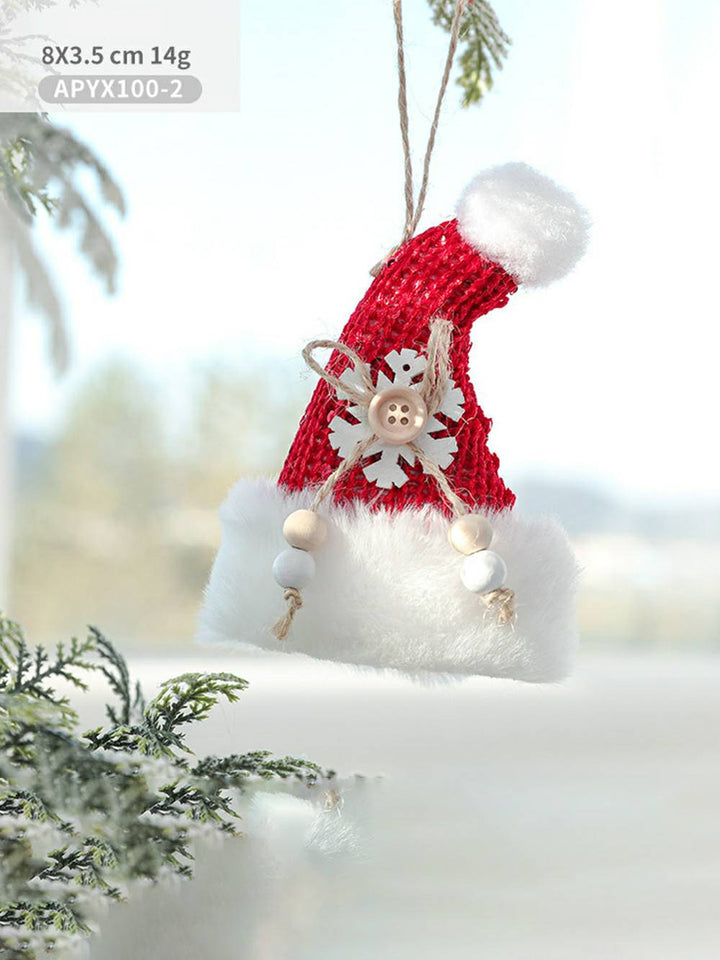 Conjunto de enfeites de decoração de meias de Natal e luvas de pelúcia
