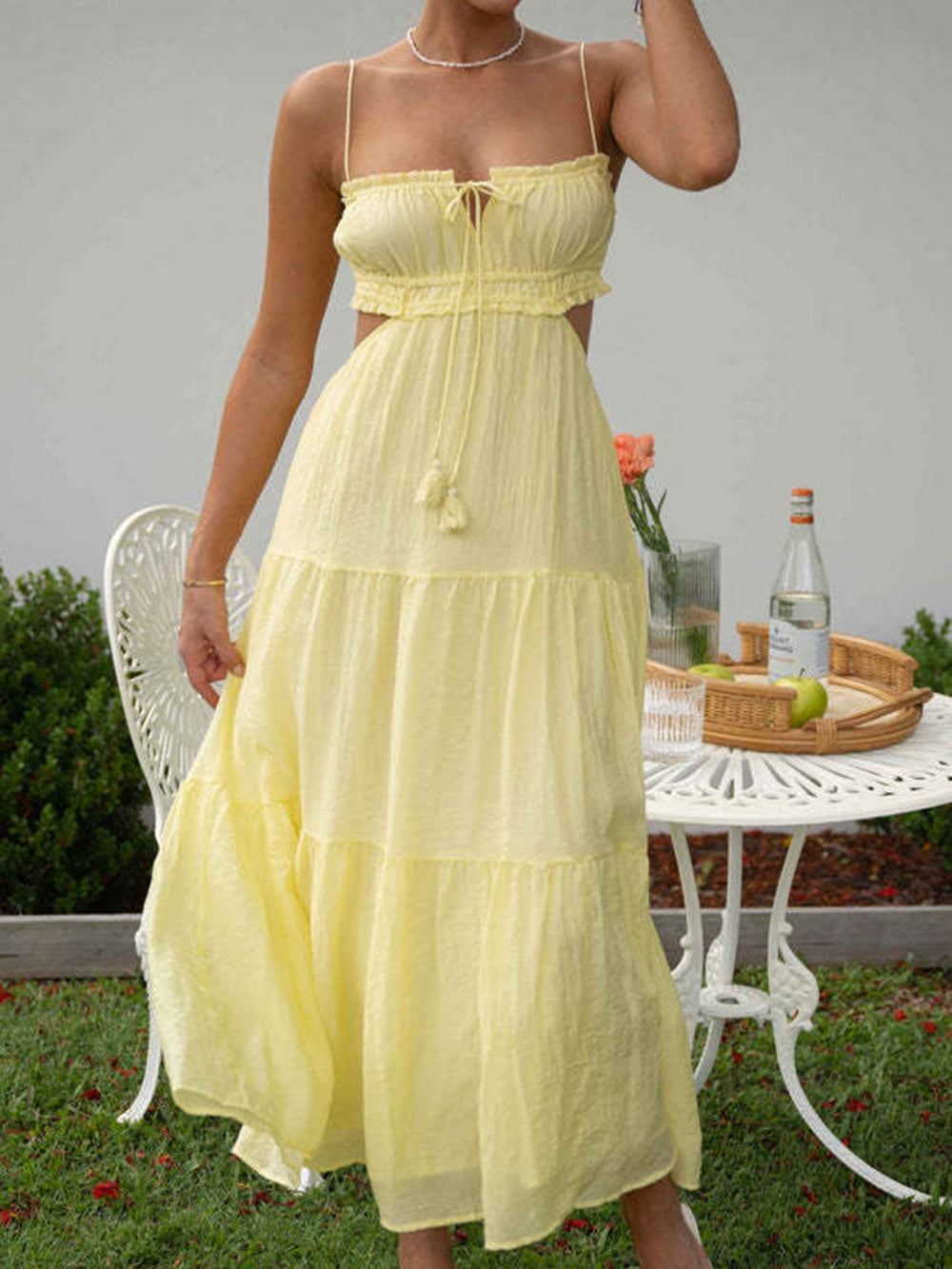 שמלת מקסי של רגעים קסומים צהובה