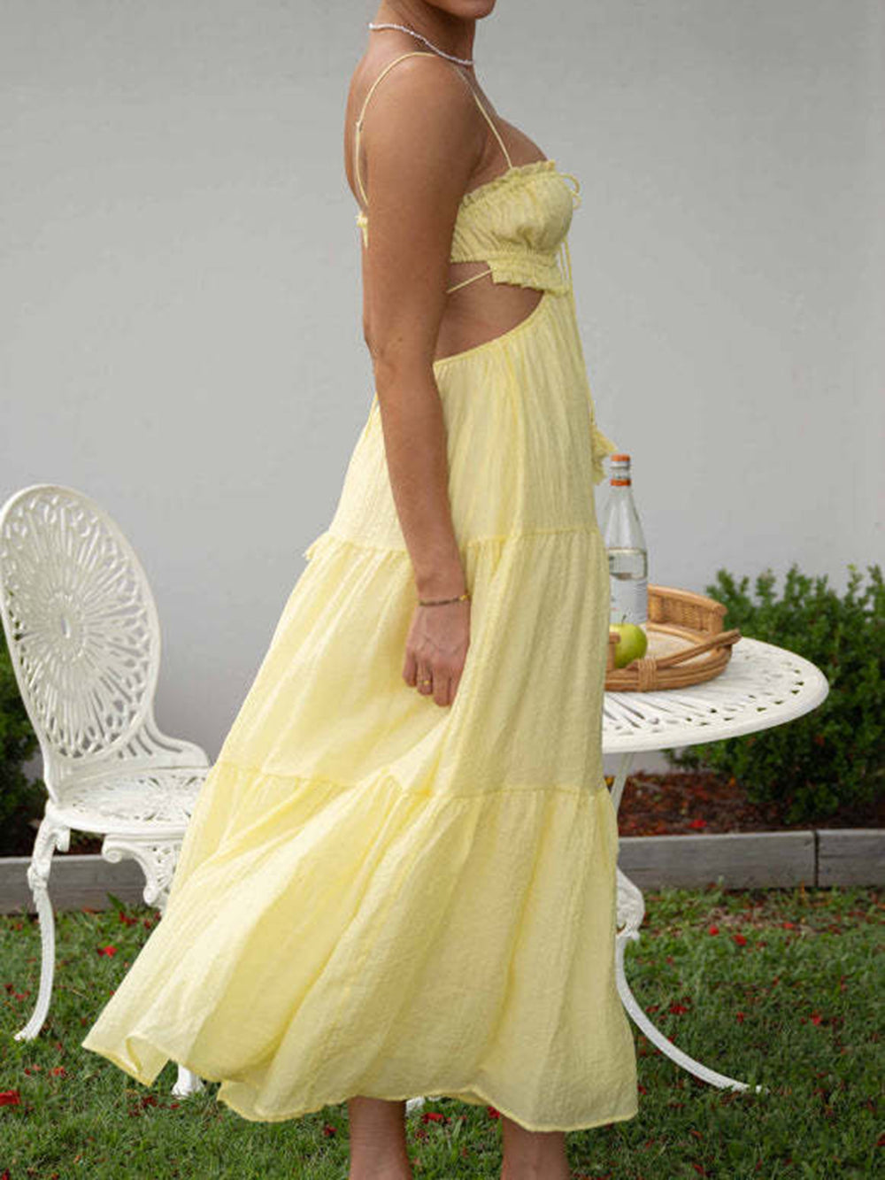 שמלת מקסי של רגעים קסומים צהובה
