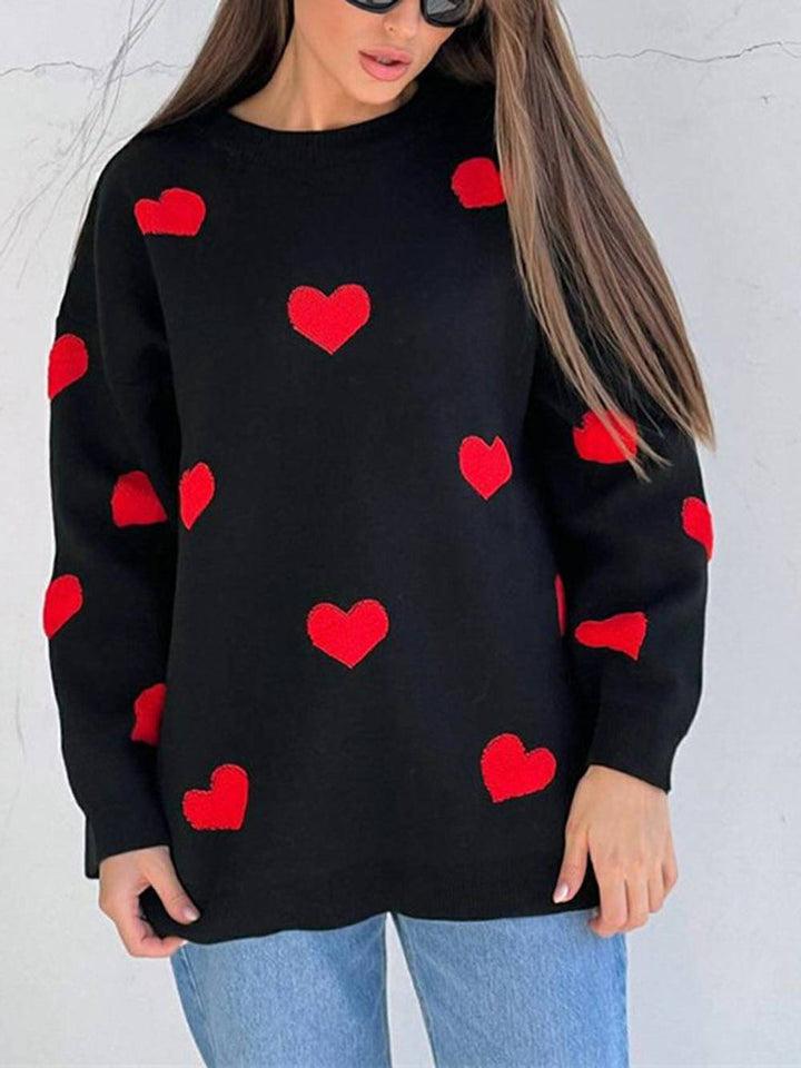 Sweatshirt mit Herzmuster