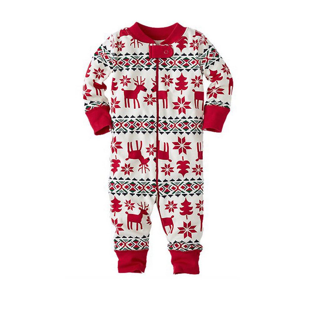 Matchende pyjamassett for julehjort og snøfnugg (med hundeklær til kjæledyr)
