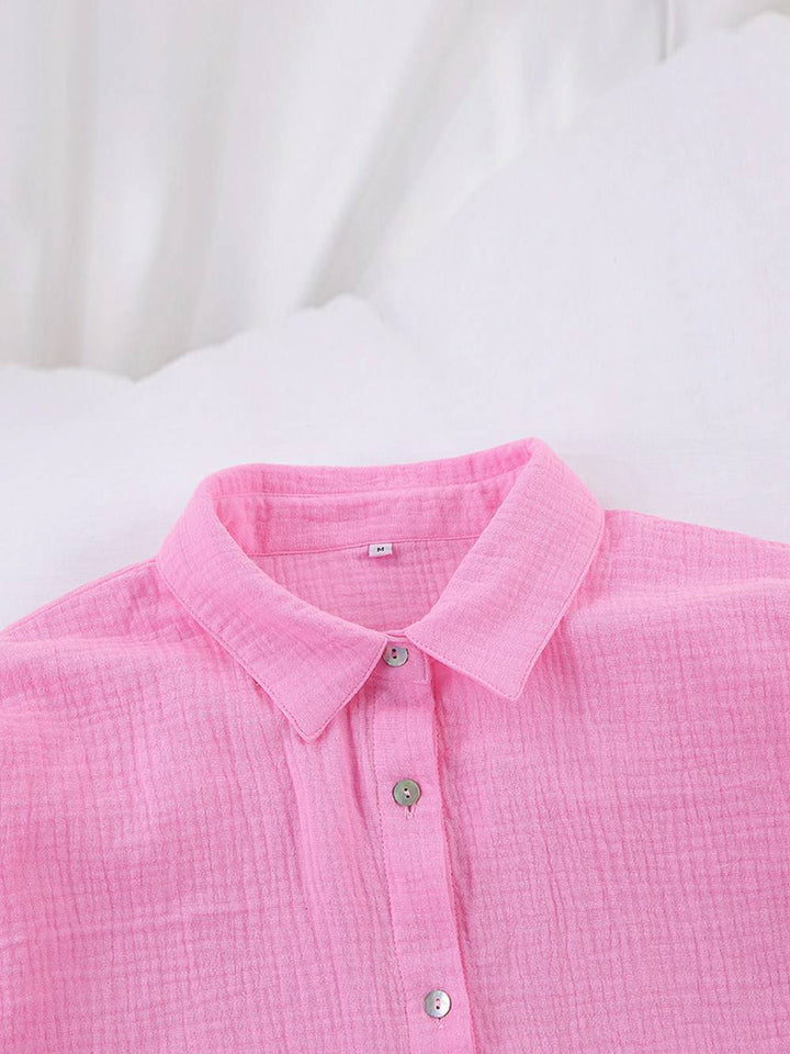 Intrikata bomull Co-Ord rosa shorts set