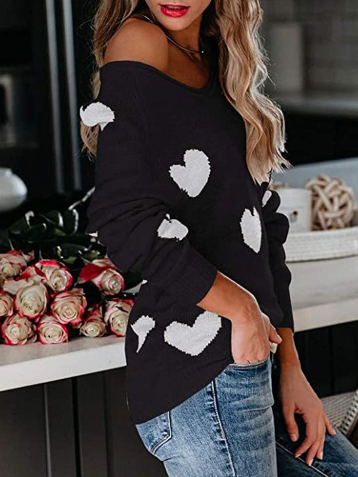 Suéter de malha com decote em V para o Dia dos Namorados