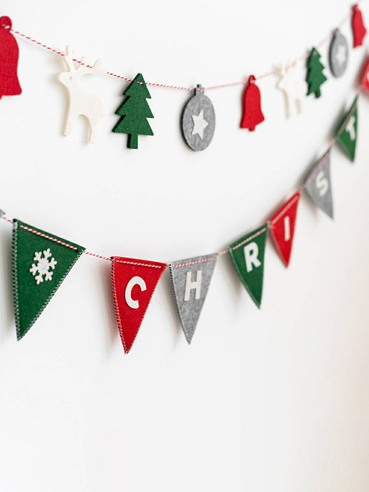 Χριστουγεννιάτικη Μάλλινη τσόχα Pull Flag Κρεμαστή διακόσμηση