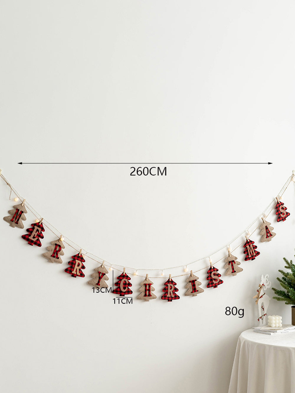 Vlněná plsť vánoční stromeček vlajky banner závěsné dekorace