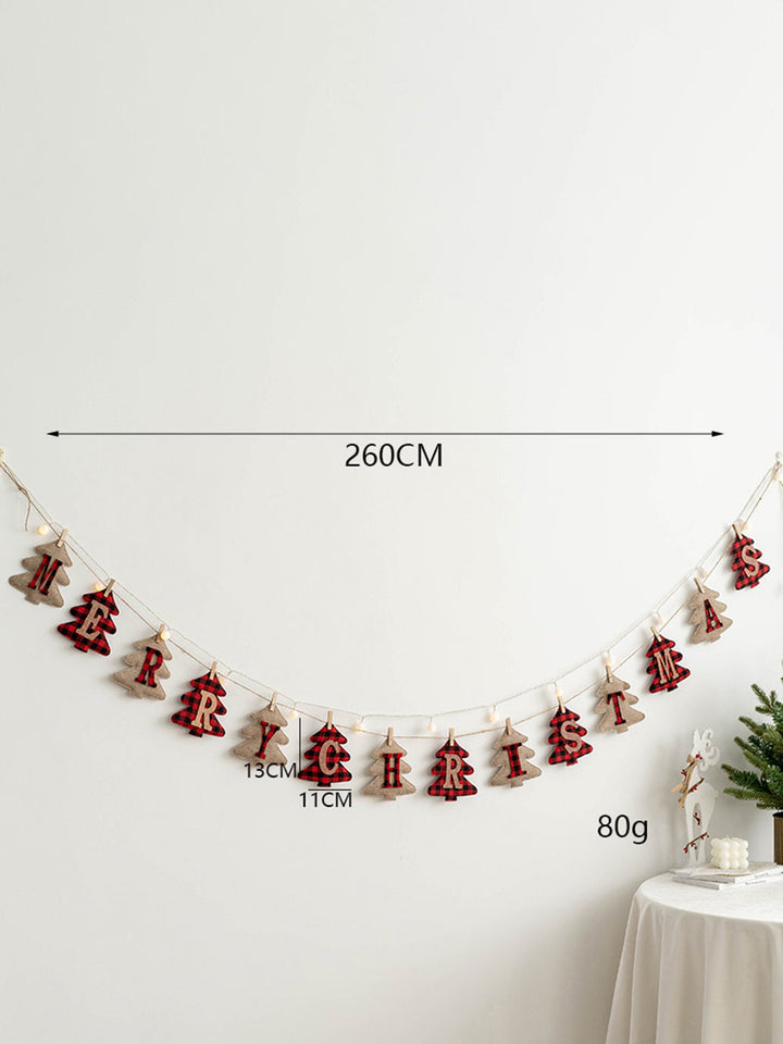 Wolvilt kerstboom vlag banner hangende decoratie