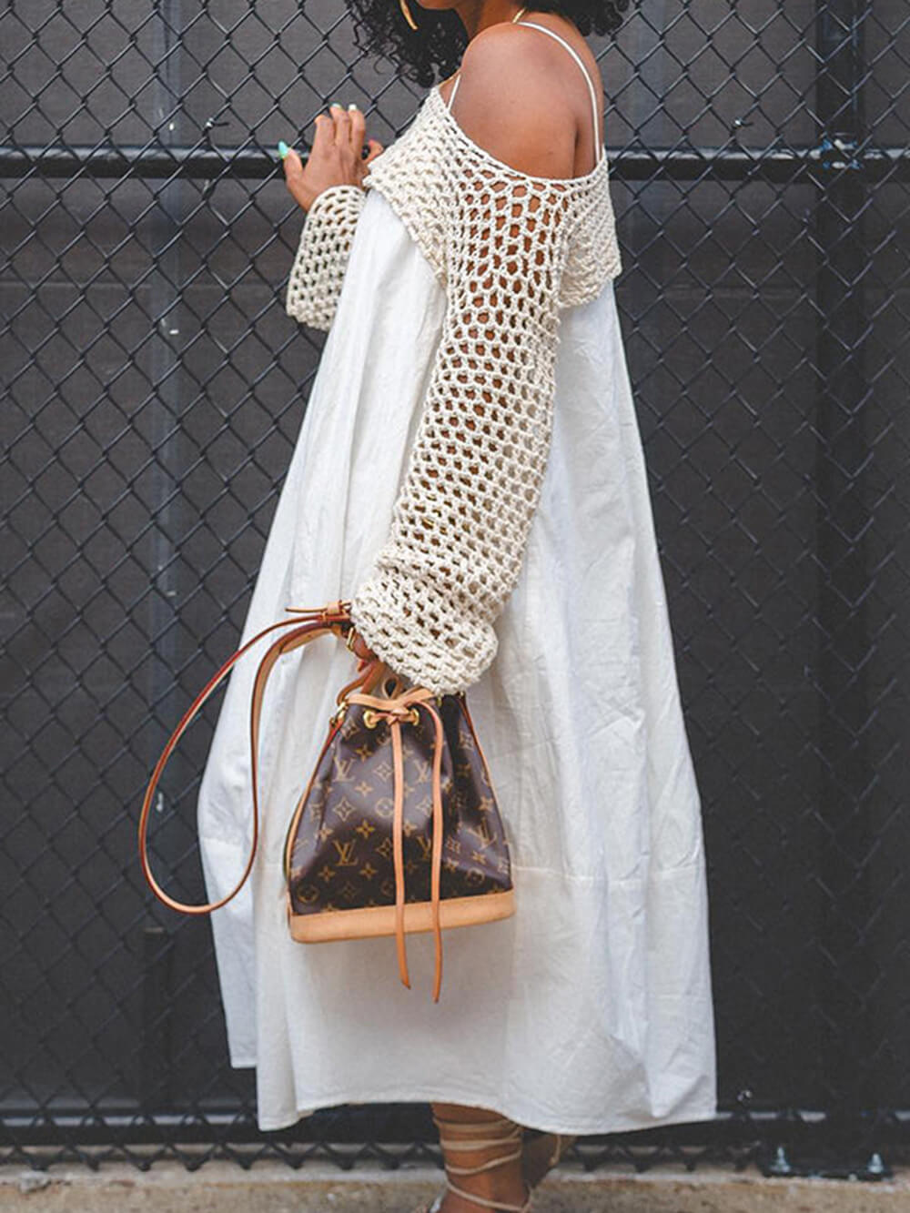 Casual Knitted Bolero And Midi Dress