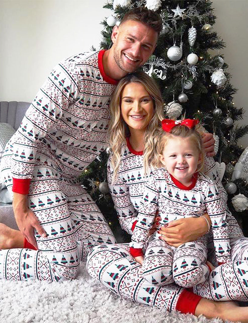 Costume parent-enfant imprimé col rond de Noël