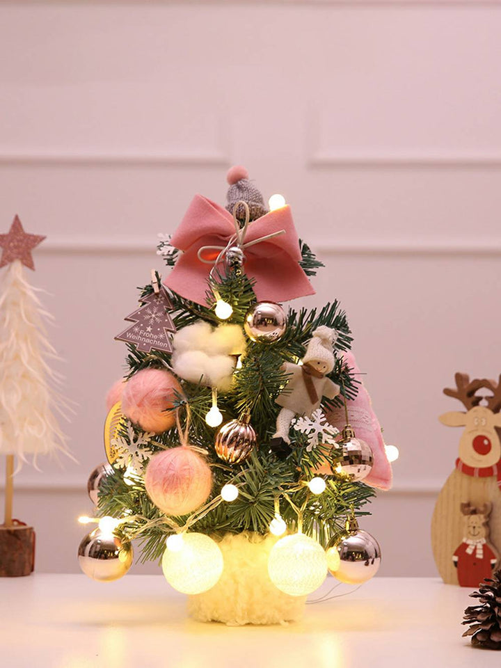 Mini Faux Fur Ball Doll Ornaments for Christmas Tree Decor