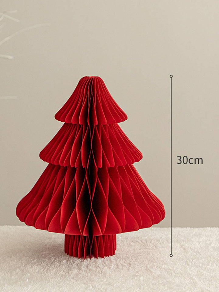 Estatuetas de favos de mel de árvore de Natal de papel estilo acordeão