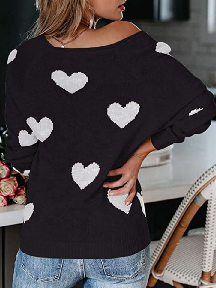 Suéter de malha com decote em V para o Dia dos Namorados