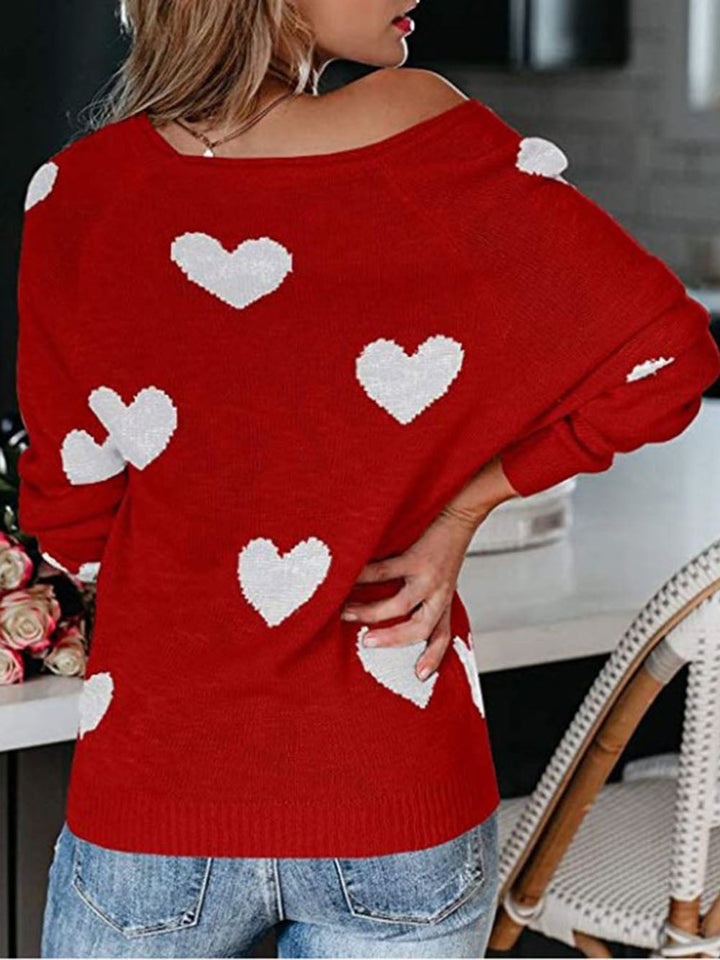 Maglione lavorato a maglia con scollo a V per San Valentino