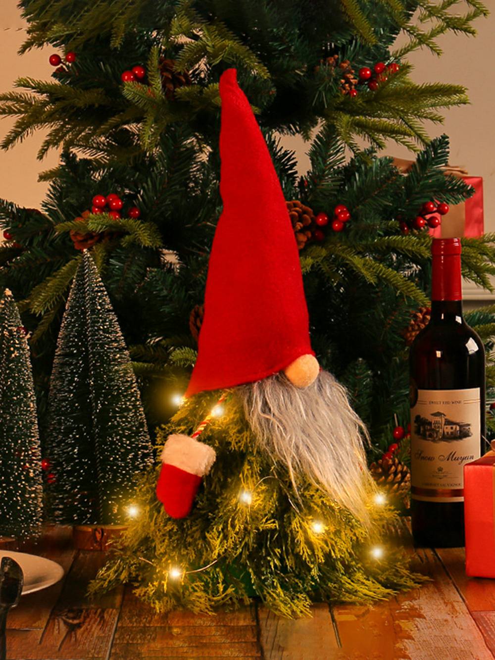 קישוט בובת גמדים בפלאש עץ חג המולד