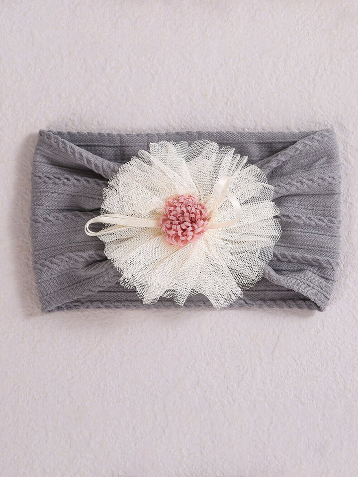 Faixas de cabelo de flor de girassol de organza para chapéu infantil