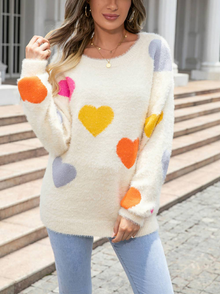 Furry Love Sweater with  Heart