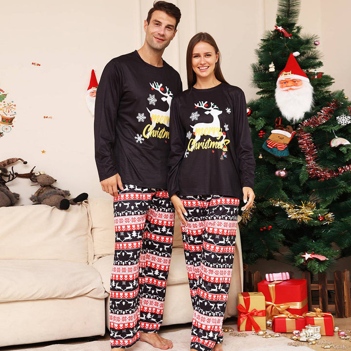 Jul Familj Matchande Pyjamas Set Black Deer Pyjamas