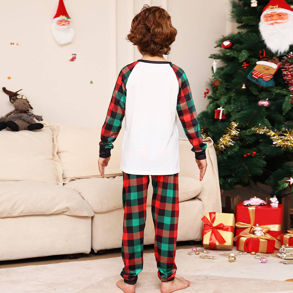 Ensemble de pyjamas assortis pour la famille de Noël Pyjama à grille verte