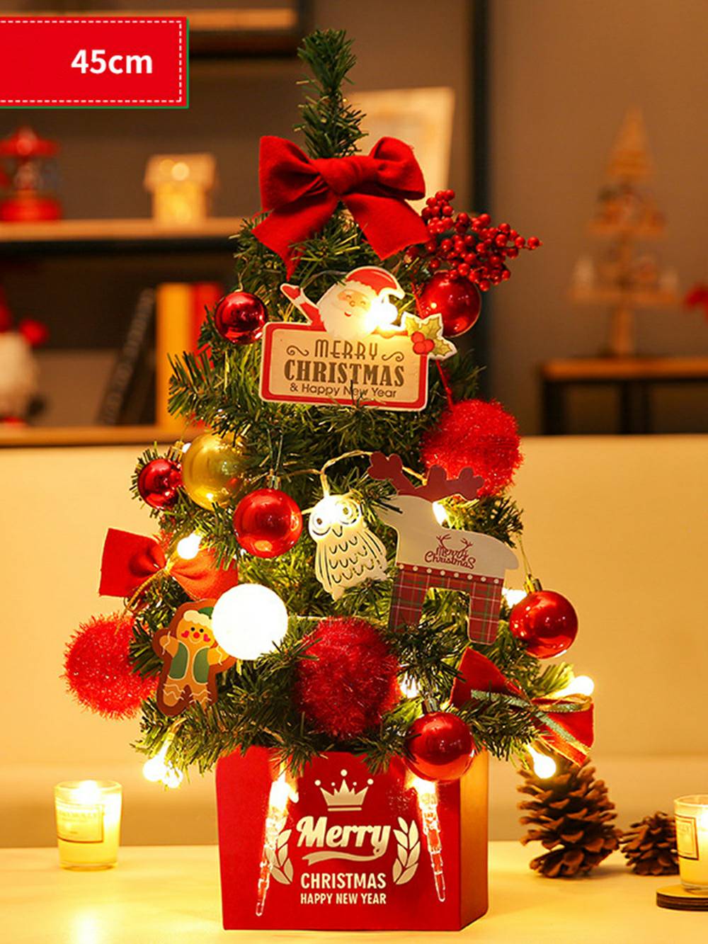 Mini namaakbont bal pop ornamenten voor kerstboom decor
