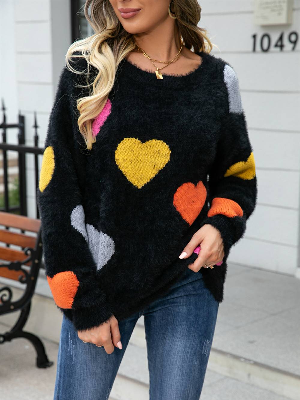 Furry Love Sweater med hjerte