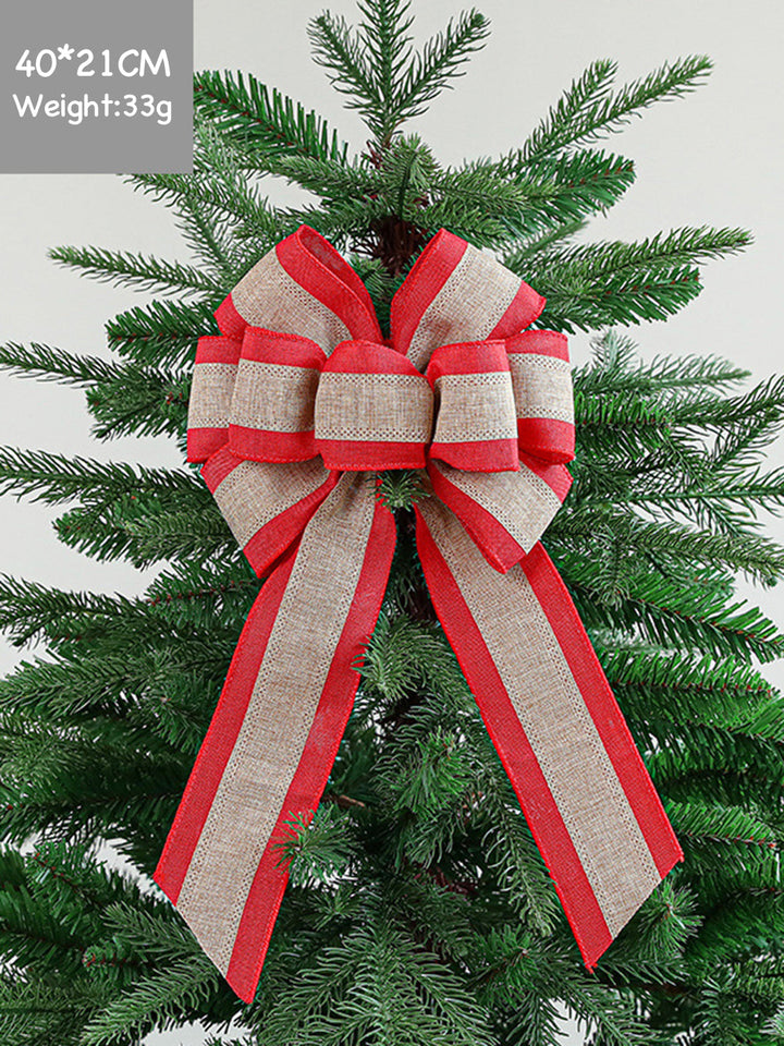 Decorazione con stampa in tessuto con fiocco per albero di Natale