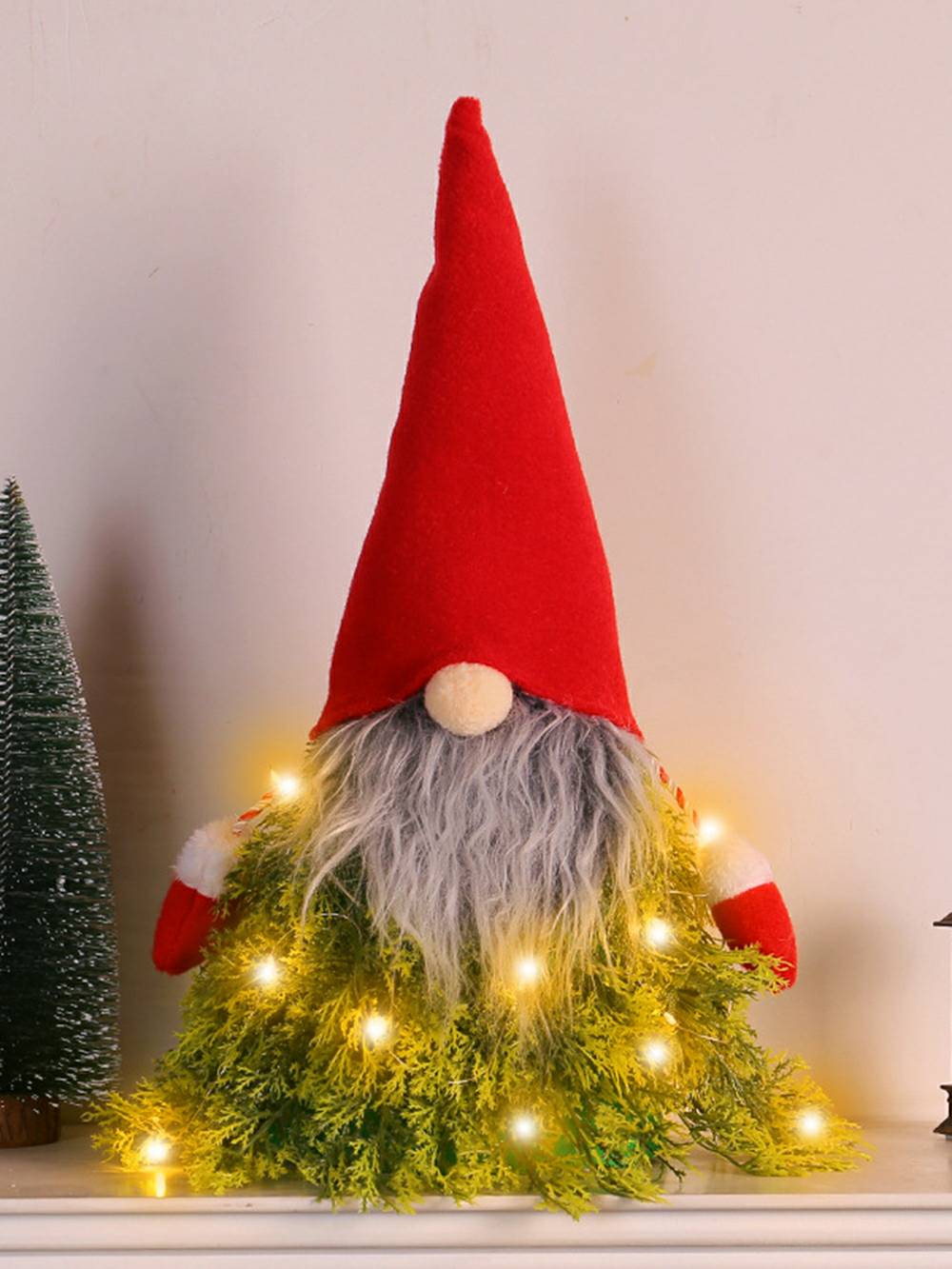 Decoração de boneca de gnomo de elfo de pelúcia de árvore de Natal
