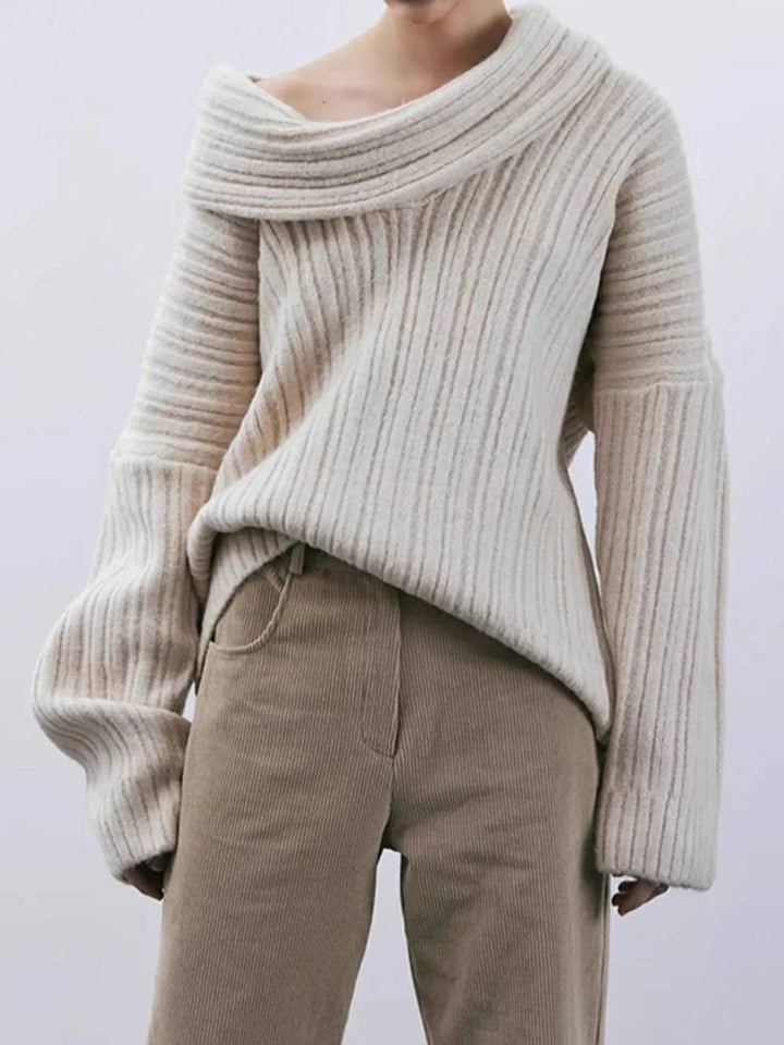Pull surdimensionné en tricot à haut rouleau