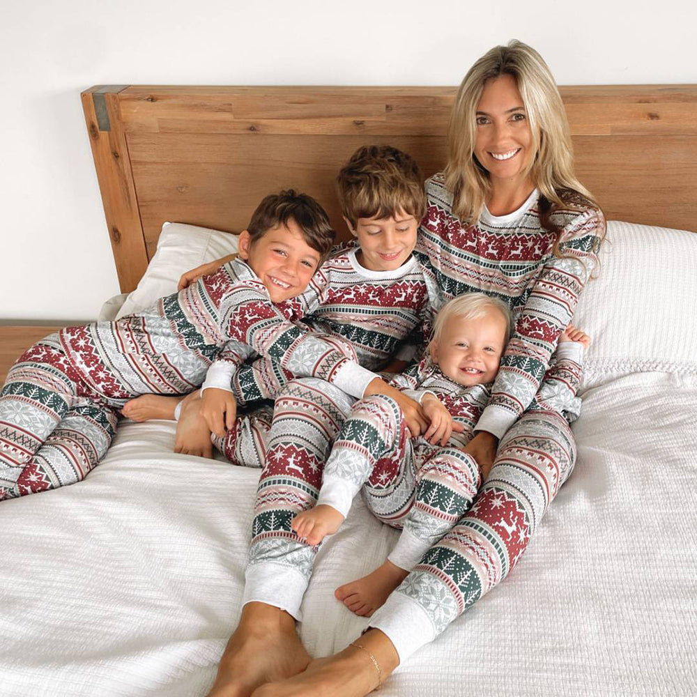 Merry Christmas familie bijpassende pyjama set grijze kerstpyjama