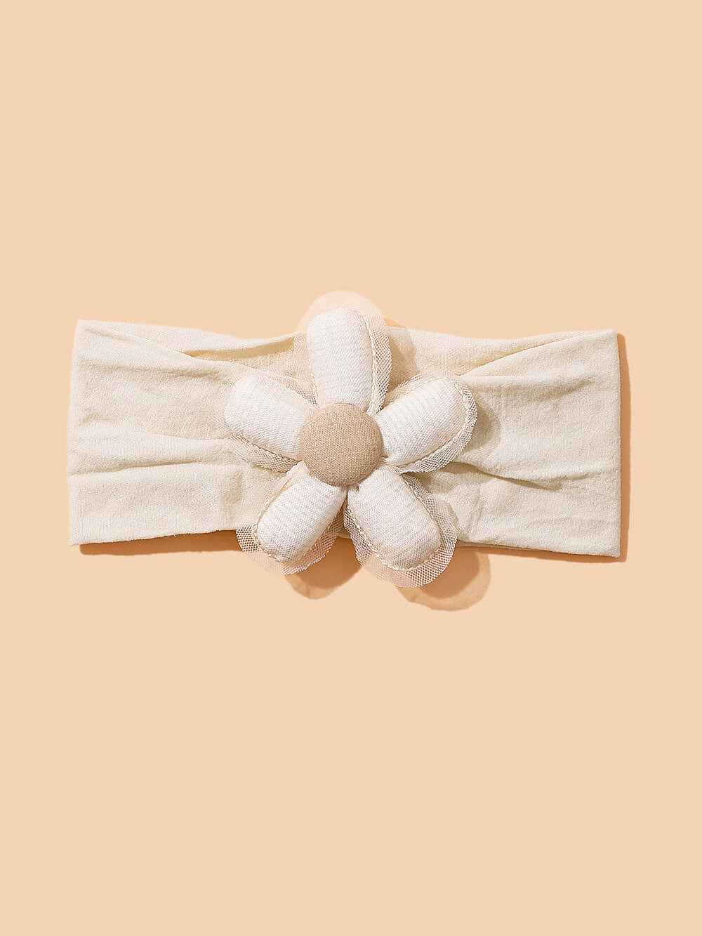 Baby 3D bomullsfyllda blomlappade pannband