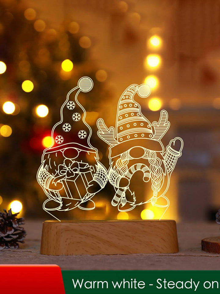 Luz LED colorida de noche de reno acrílico - Decoración navideña