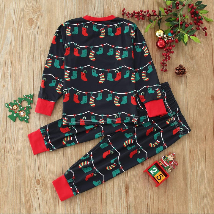 Sort julepære familiematchende pyjamassæt (med kæledyrs hundetøj)