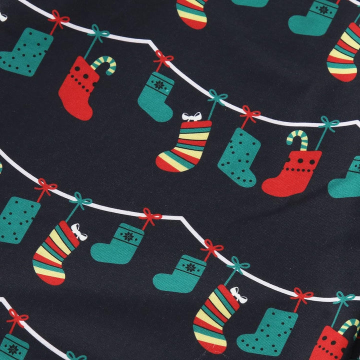 Siyah Noel Ampulü Fmalily Eşleşen Pijama Setleri (Pet'in köpek kıyafetleriyle birlikte)