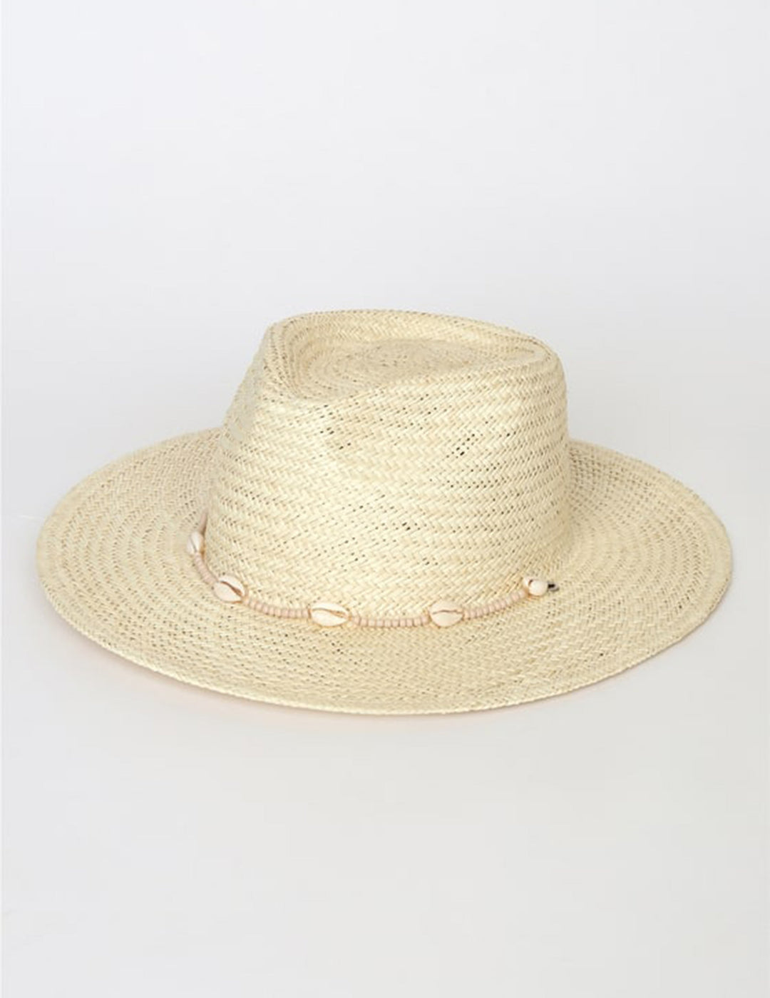 Mušle přírodní slaměný klobouk Fedora