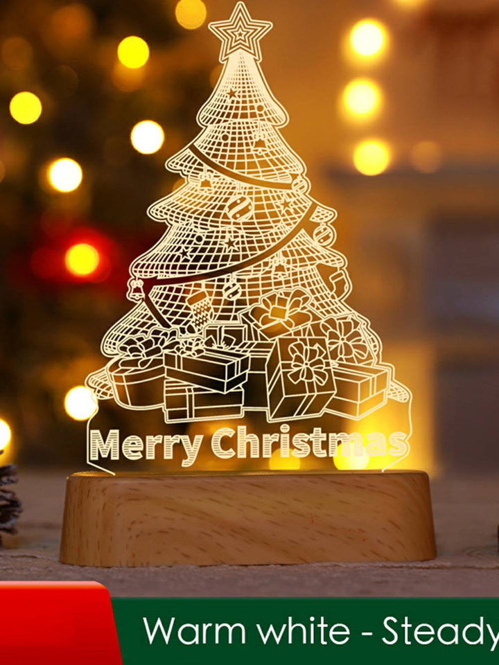 Luce notturna a LED colorata in acrilico con renna - Decorazioni natalizie