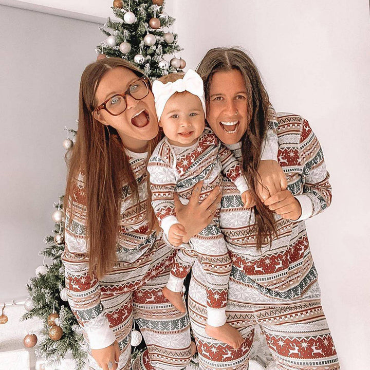 God Jul Familj Matchande Pyjamas Set Grå Jul Pyjamas