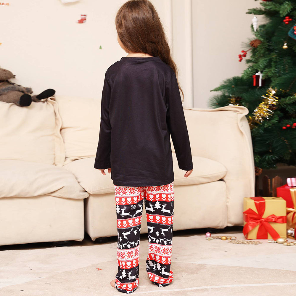 Set pigiama natalizio coordinato per la famiglia Pigiama con cervo nero