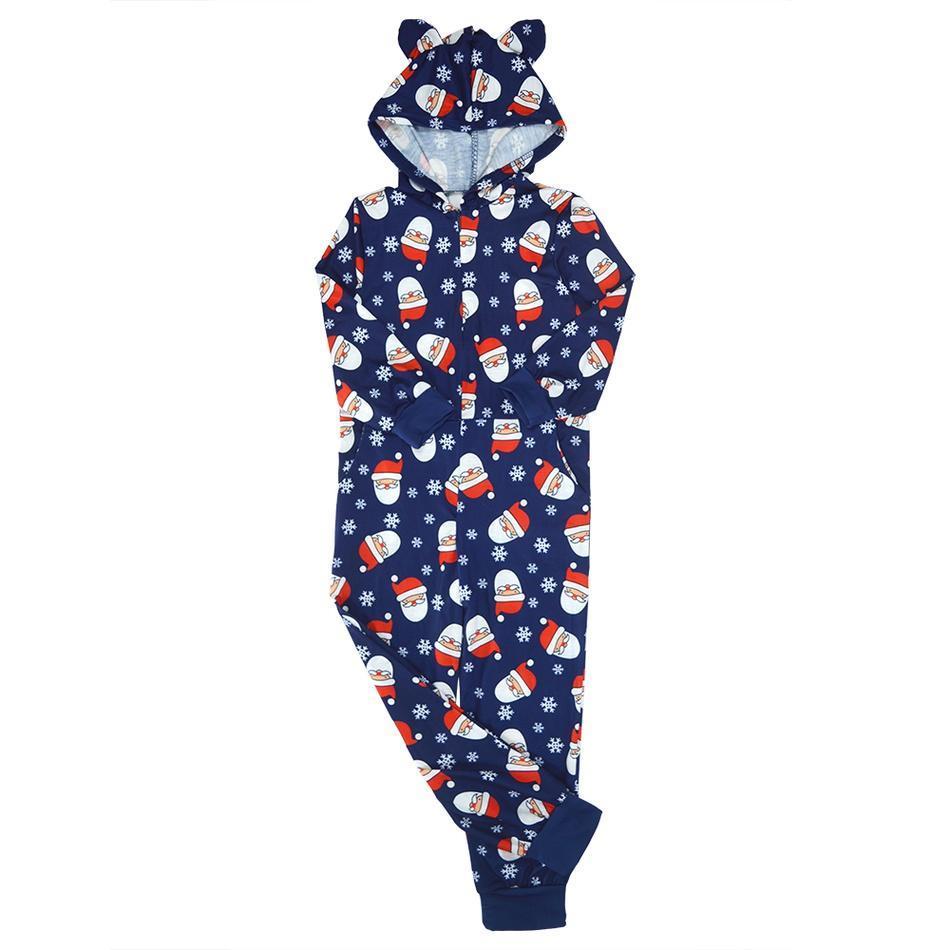Pijama combinando para a família com capuz de Papai Noel (com roupas para cachorro de estimação)