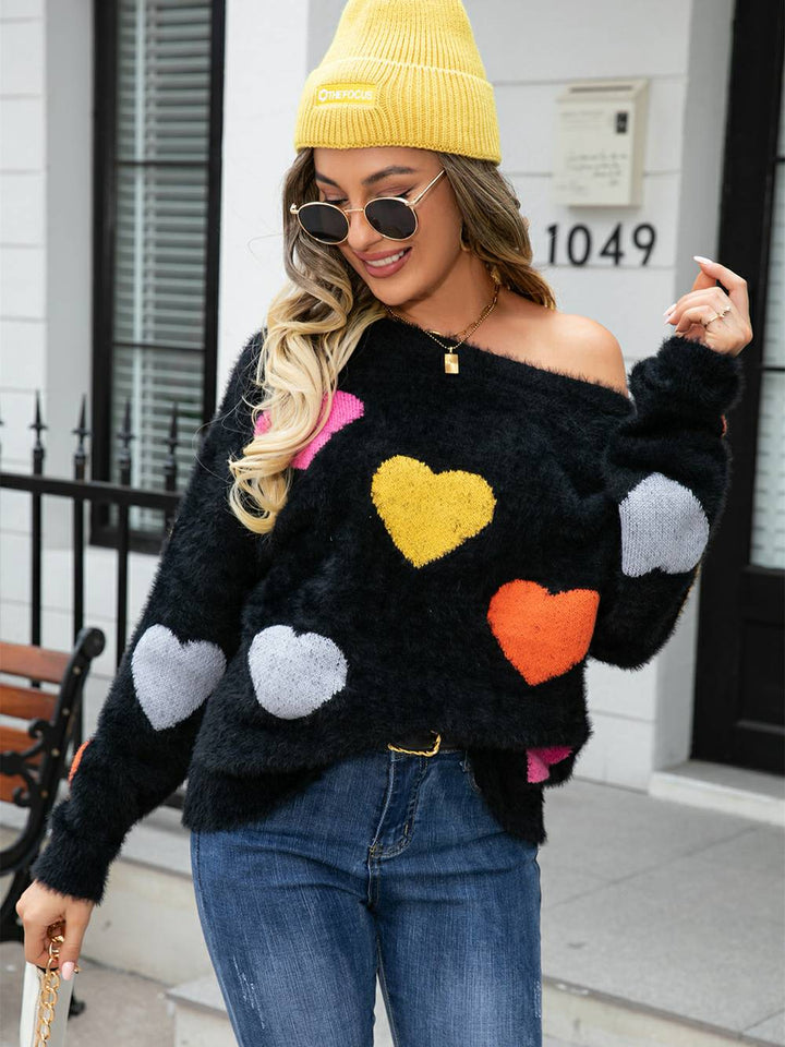 Furry Love Sweater med hjärta