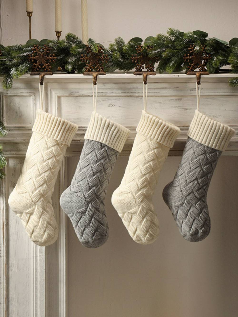 Borsa regalo da appendere per feste di calze lavorate a maglia di Natale