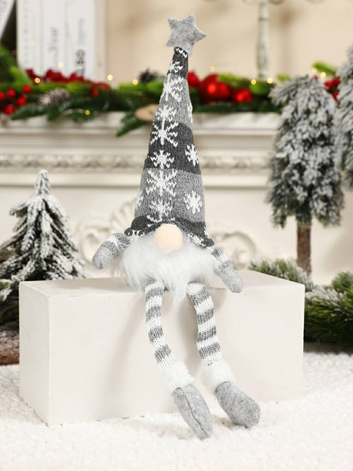 Kerstpluche LED-verlichte sneeuwvlok Rudolph-pop met lange benen