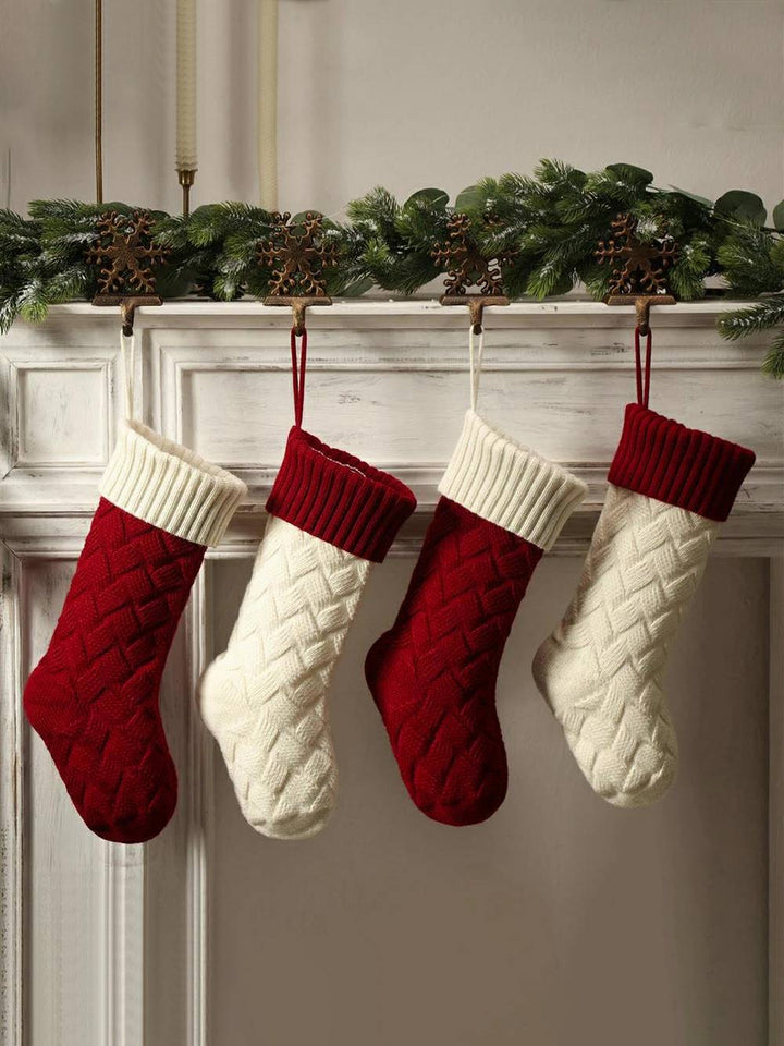 Borsa regalo da appendere per feste di calze lavorate a maglia di Natale