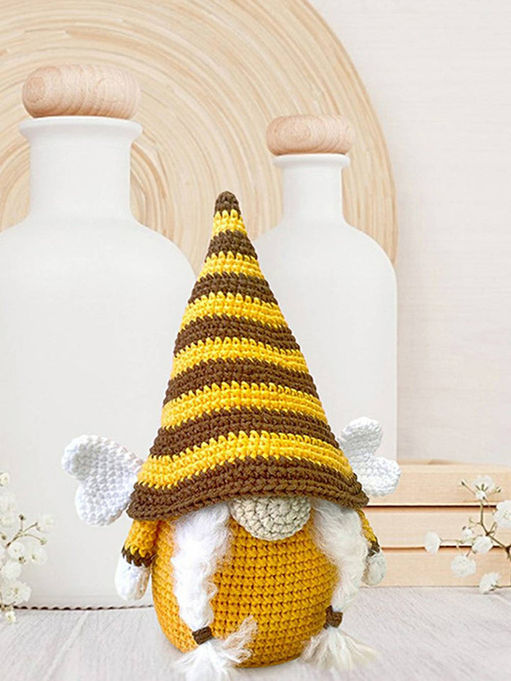 Solsikkestrikk Bumblebee Gnome juledekorasjon