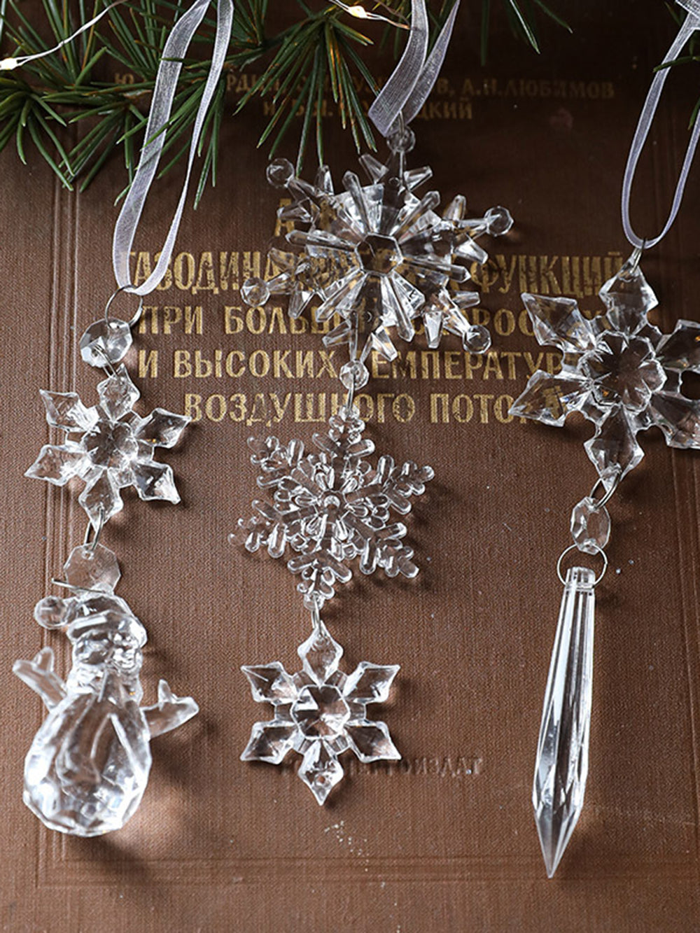 Akryl hengende dekorasjon Snowflake & Lcicle